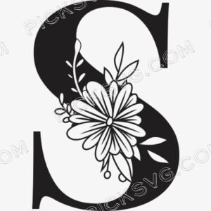 S Floral Capital Alphabet