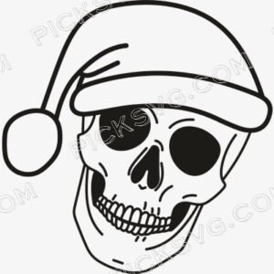 Santa Hat Skull Black