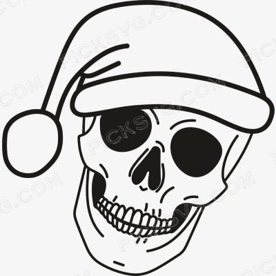 Santa Hat Skull Black Santa Hat Skull Black Svg - Miscellaneous SVG