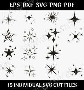 Sparkle Stars Bundle Svg