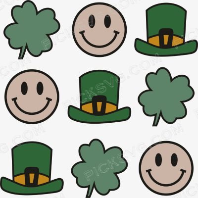 St Patricks SVG Smiley Shamrock St Patricks Smiley Shamrock Svg - Miscellaneous SVG