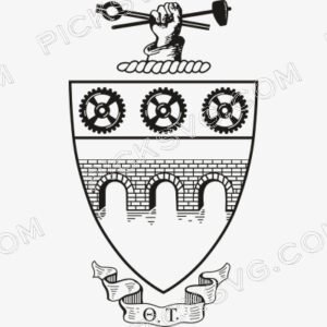 Theta Tau Crest Black Svg - Fraternity Sorority