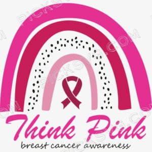 Think Pink Breast Cancer Awareness Rainbow