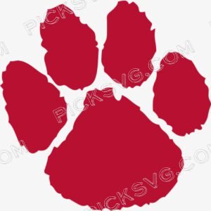 Tiger Paw Red Svg - Animal Svg
