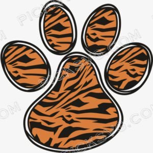 Tiger Stripes Paw Print Svg - Animal Svg