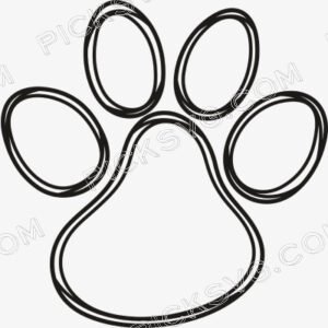 Tiger Stripes Paw Print Outline Svg - Animal Svg