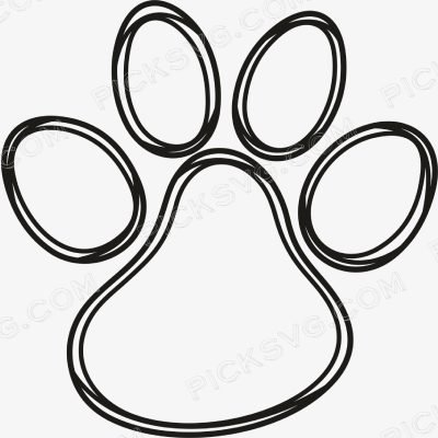 Tiger Stripes Paw Print Outline Tiger Stripes Paw Print Outline Svg - Animal Svg