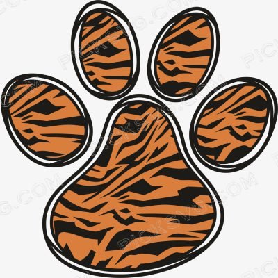 Tiger Stripes Paw Print Svg - Animal Svg