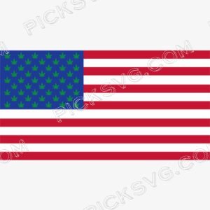 Us Flag Cannabis Leaf