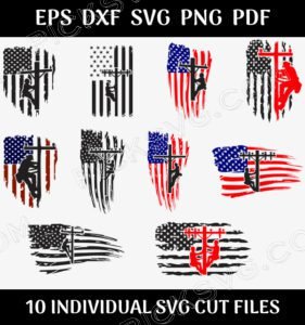 Us Flag Lineman Bundle Svg