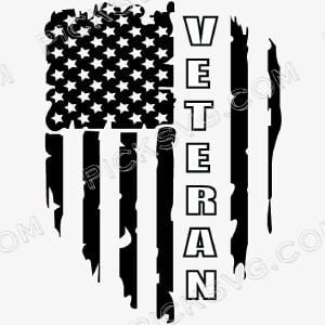 Veteran Flag Black Svg