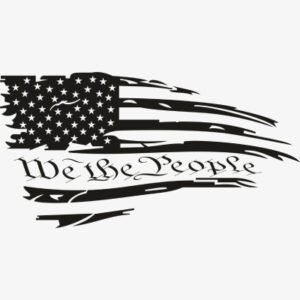 We the People Flag Black Logo