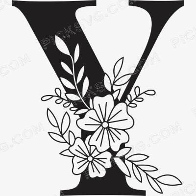 Y Floral Capital Alphabet Y Floral Capital Alphabet Svg - Miscellaneous SVG