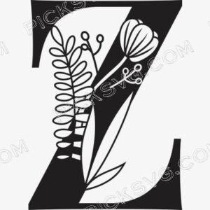 Z Floral Capital Alphabet