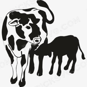 cow and calf Feeding Mother Cow and Calf Feeding Mother Svg - Animal Svg