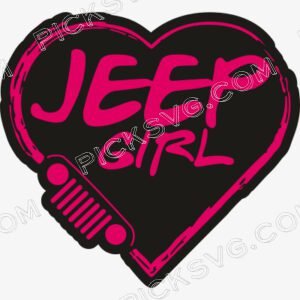 jeep Girl Heart Black