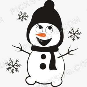 Snowman With Snowflakes Christmas Baby Svg - Miscellaneous SVG