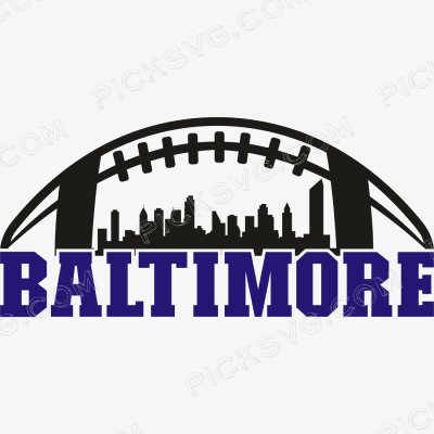 Baltimore Football City Skyline Svg Baltimore Football City Skyline Svg - Sports Logos