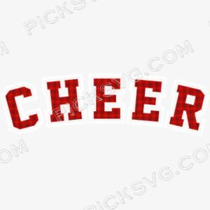 Cheer Buffalo Plaid Circle Logo
