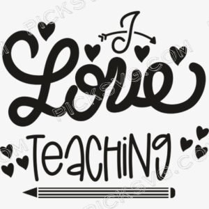 I Love Teaching Black Svg - Miscellaneous SVG
