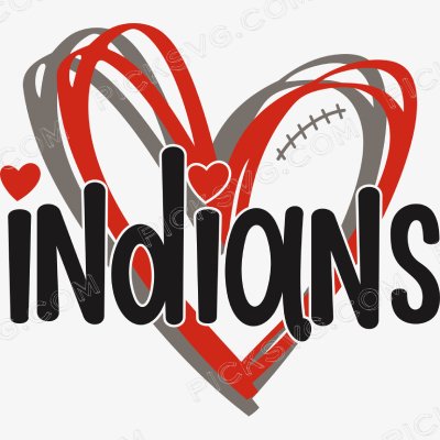 Indians Heart Svg - Sports Logos