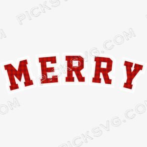 Merry Buffalo Plaid Circle Logo