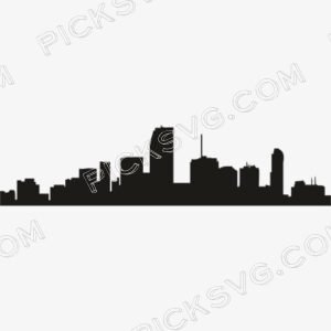 Miami City Skyline Svg