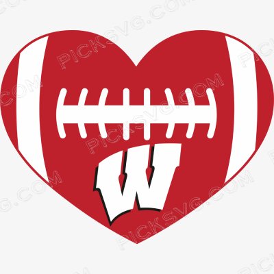 Wisconsin Badgers Svg 8 Wisconsin Badgers Heart Svg - Sports Logos