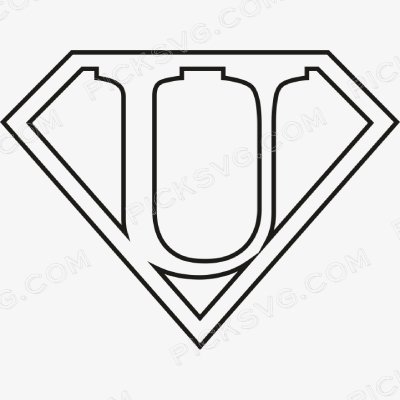 Superhero Themed English Letters U Black Svg Superhero Themed Letters U Svg - Miscellaneous SVG
