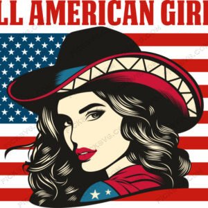 All American Girls with Flag Svg - Miscellaneous SVG