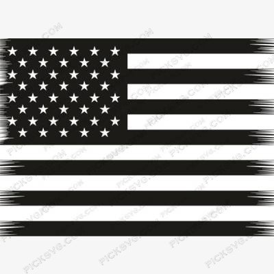 American Flag Black SVG American Flag Black SVG - Patriotic And Flags