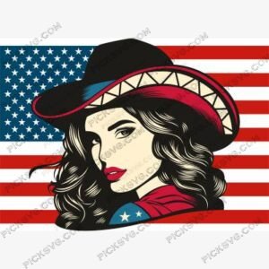 American Girls with Flag SVG - Miscellaneous SVG
