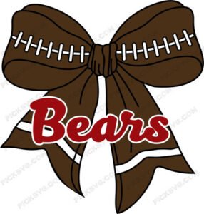 Bears Football Coquette Bow Svg - Sports Logos