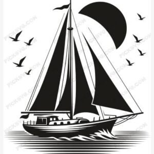 Boat Sailing SVG