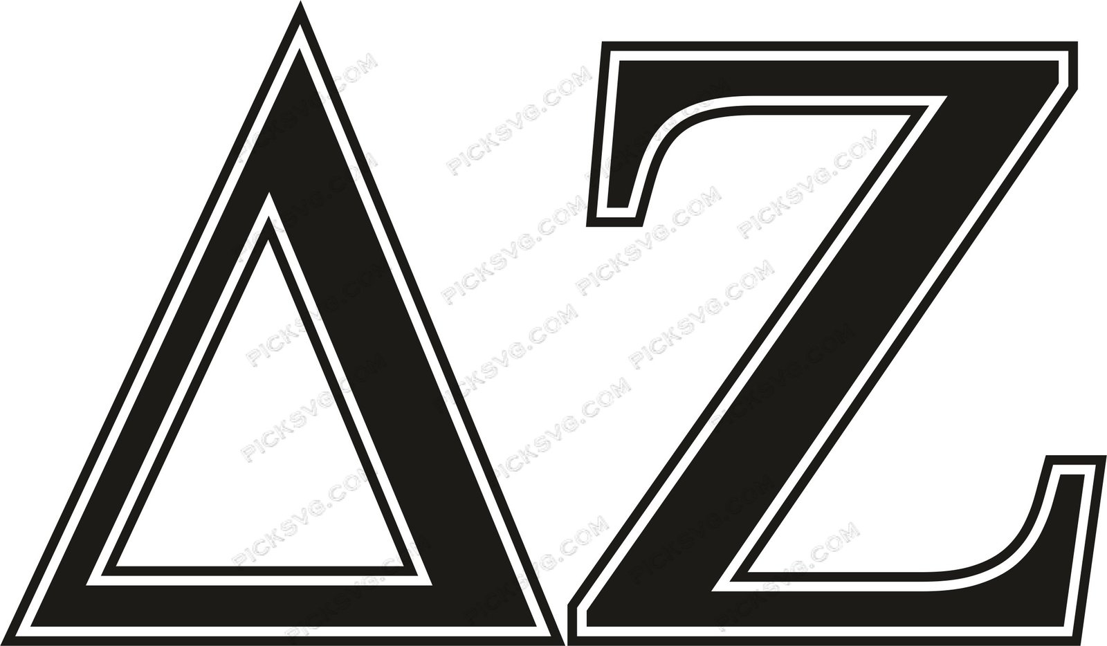 Delta Zeta Greek Letter Black Svg Delta Zeta Greek Letter Black SVG - Fraternity Sorority