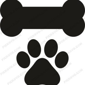 Dog Bone and Paw Print Svg