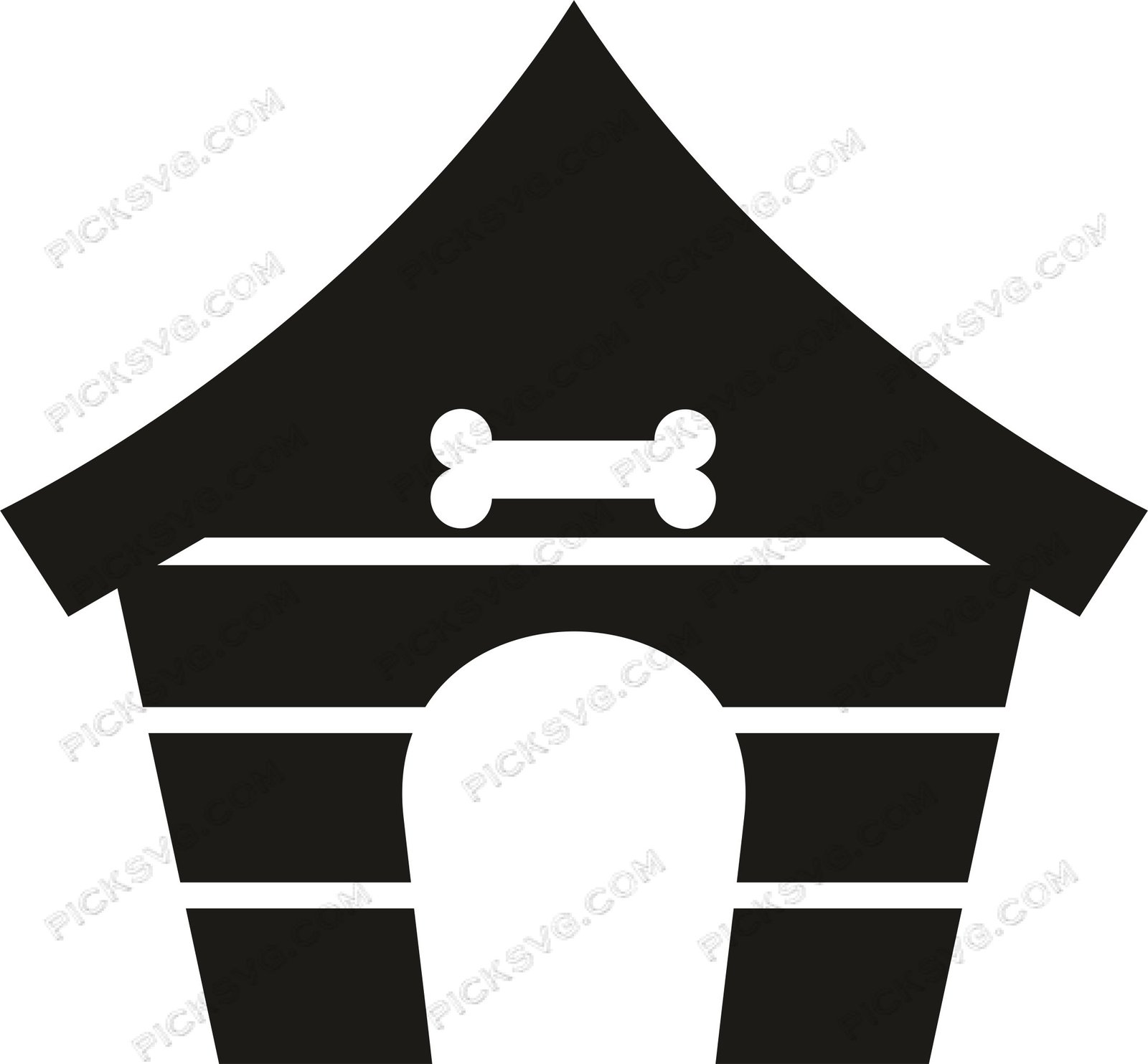 Dog Home Black Svg Dog Home Black SVG - Animal Svg