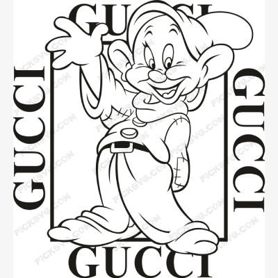 Dopey Gucci Black SVG - PickSVG Dopey Gucci Black SVG - Fashion Brands SVG