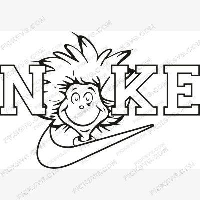 Dr Seuss Thing Nike Black SVG - PickSVG Dr Seuss Thing Nike Black SVG - Cartoon Characters Svg