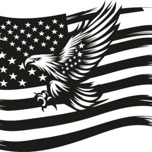 Eagle With American Flag SVG - Miscellaneous SVG