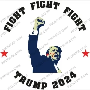Fight Fight Fight Trump 2024 Circle SVG - Patriotic And Flags