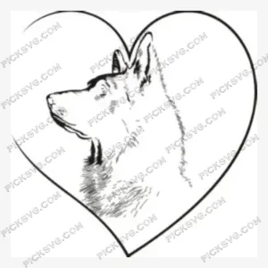 German Shepherd Dog Heart SVG PickSVG