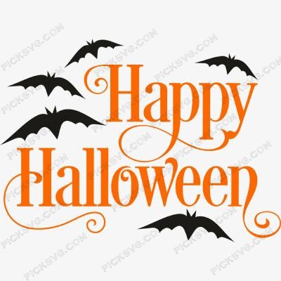 Happy Halloween Bat SVG - PickSVG Happy Halloween Bat SVG - Halloween Svg
