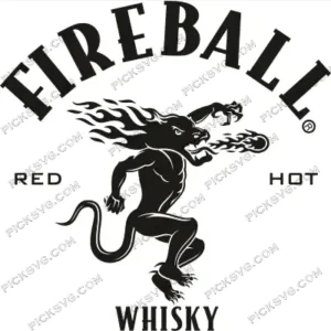 Fireball Red Hot Whisky Black SVG PickSVG