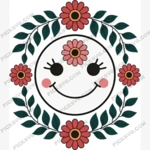 Flower Smiley Face SVG PickSVG