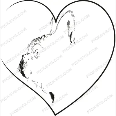Frenchie Dog Heart SVG PickSVG Frenchie Dog Heart SVG - Animal Svg