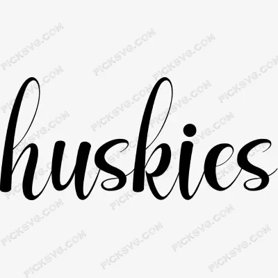 Huskies Mascot Hand Lettered SVG PickSVG Huskies Mascot Hand Lettered SVG - Sports Logos